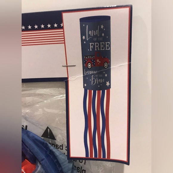 Wind Sock & Flag 2 Pcs Set- “Land of the Free because of the Brave” NWT - Picture 5 of 7